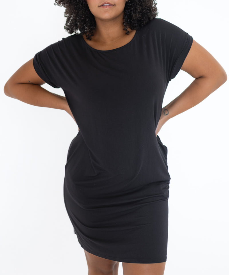 Silky Butter Soft Bamboo Crop T-Shirt Dress