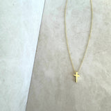 Minimalist 14Kt Gold Vermeil Dainty Cross Necklace