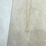 Moissanite 14kt Gold Fill Dainty Diamond Cross Necklace