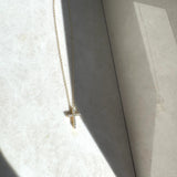 Moissanite 14kt Gold Fill Dainty Diamond Cross Necklace