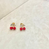 🎁 Cherry Earring Studs 14Kt Gold Plated (100% off)