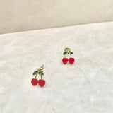 🎁 Cherry Earring Studs 14Kt Gold Plated (100% off)