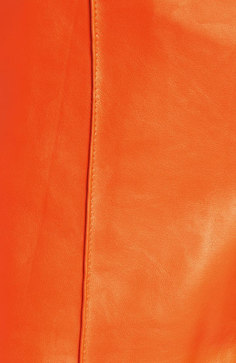 High Waisted Vegan Leather Pants Orange