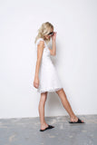 Lace Crochet Mini Dress white