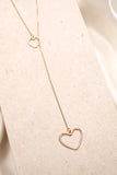 gold heart long necklace