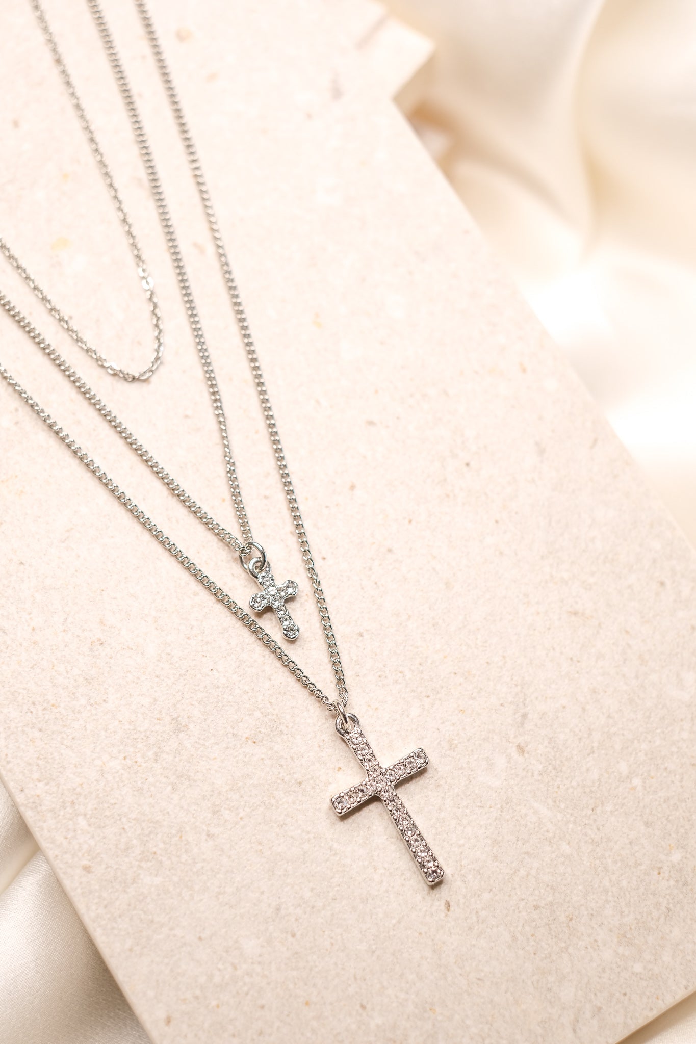 layered cross necklace