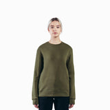 Olive Green Organic Cotton Crewneck Sweatshirt