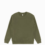 Olive Green Organic Cotton Crewneck Men's Sweatshirt