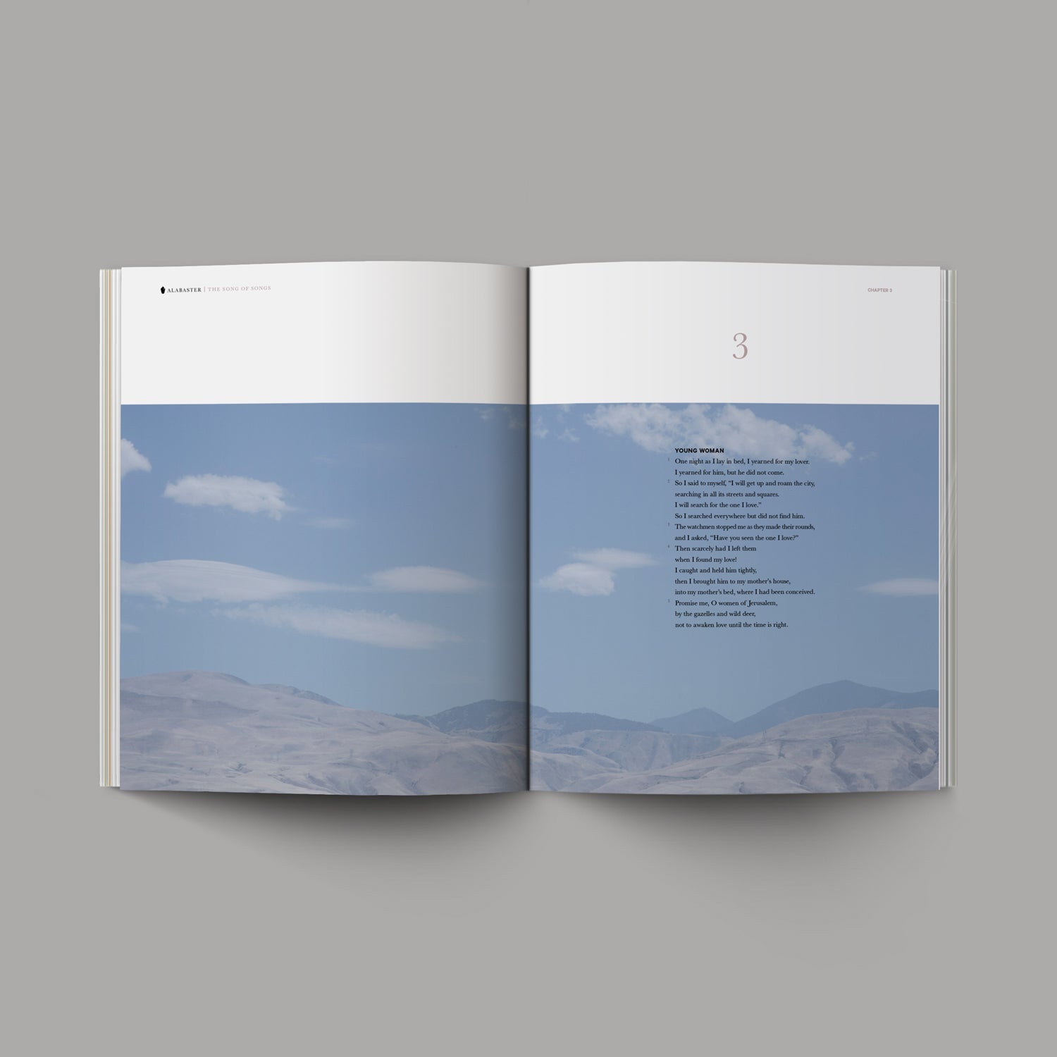 Song of Songs Chapter 3 with blue landscape image