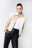 White Tan Colorblock Jacket 