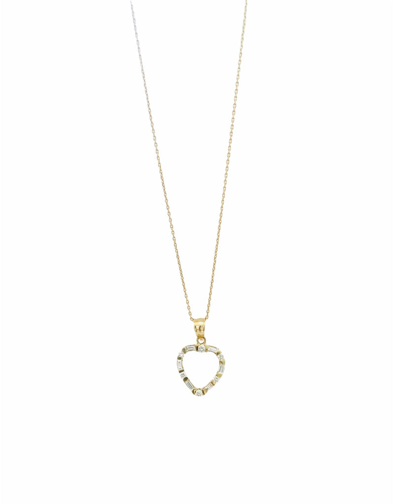 Iconic Diamond Cut Golden Heart Necklace