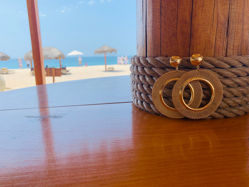 gold chunky large big hoop earrings