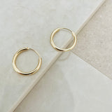 Thin gorgeous gold hoops, women's thin gold hoops medium size
