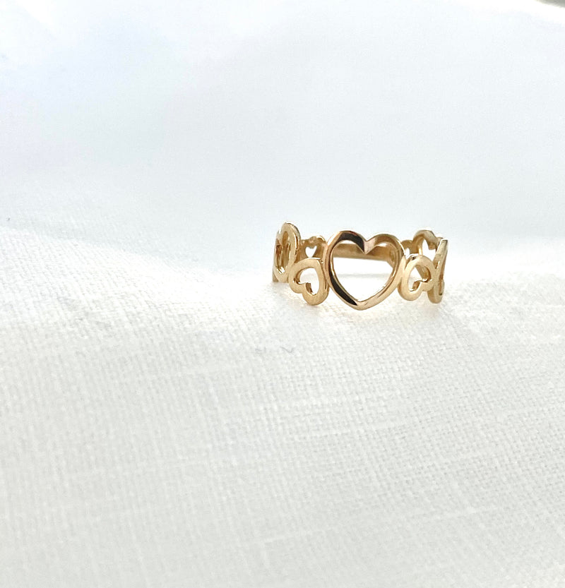 Full Of Hearts 14Kt Golden Ring