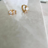 Diamond mini huggy hoop earrings