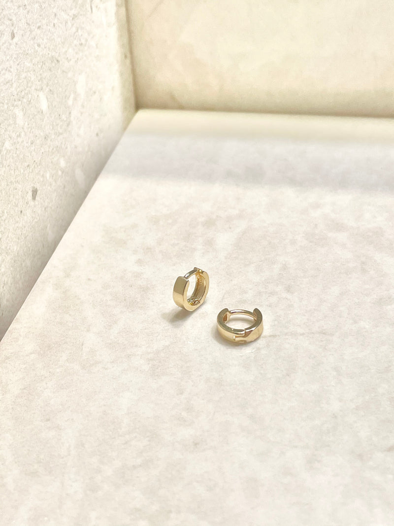 Small Tiny Gold Mini Huggies Hoop Earrings