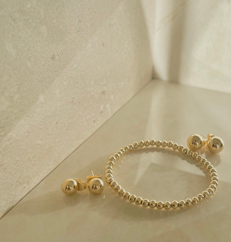 gold ball stud earrings