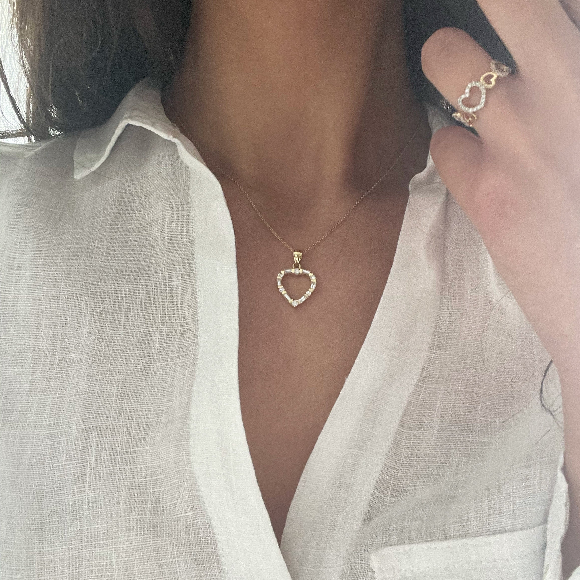 Iconic Diamond Cut Golden Heart Necklace